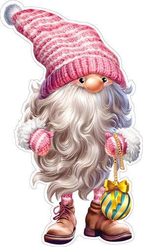 ФМ1-16565 Plaque d'immatriculation A4. Гномик с елочной игрушкой (двухсторонний, ВД-лак)