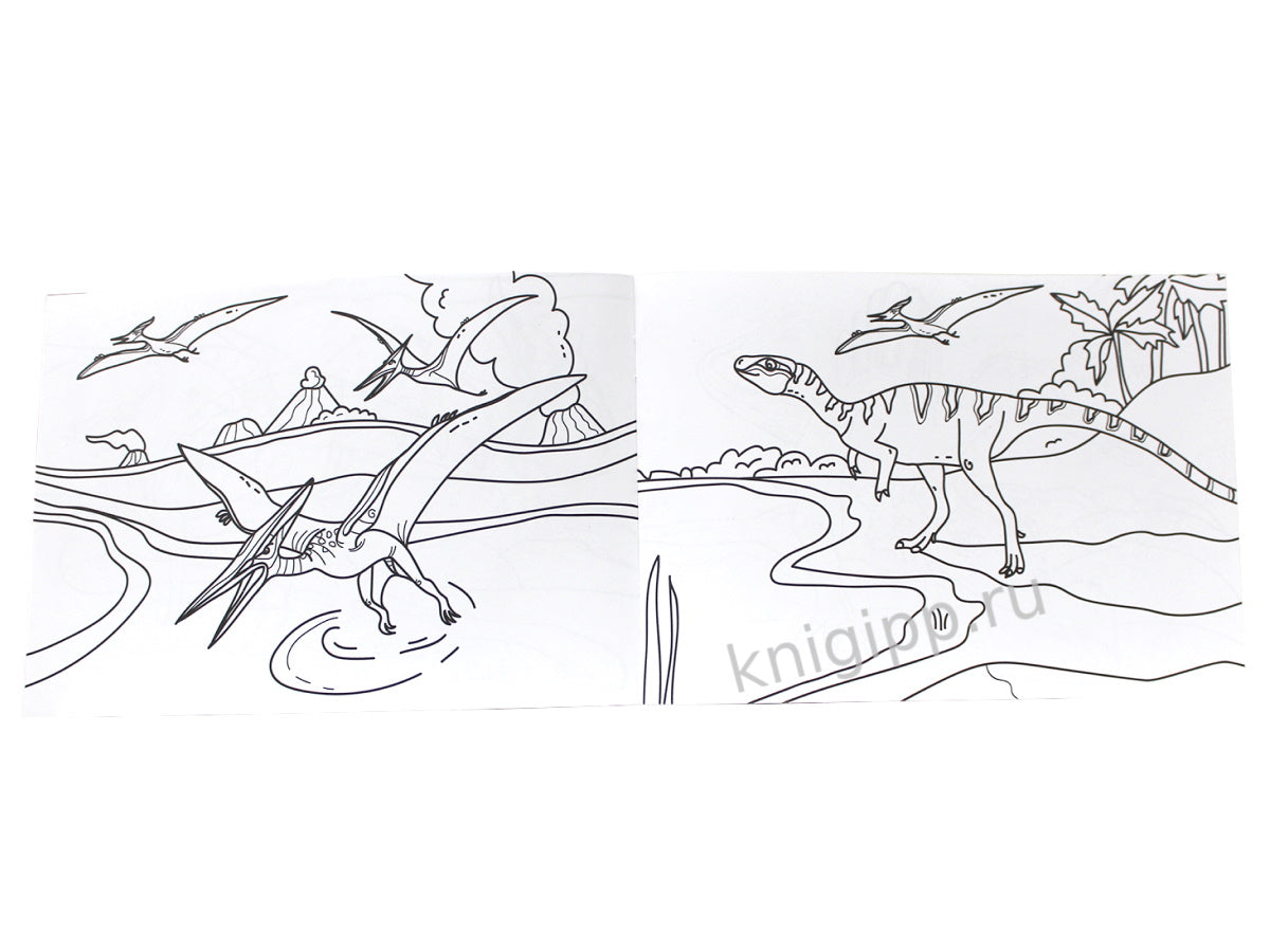 РАСКРАСКИ А5 эконом. альбомные. ДИНОЗАВРЫ (новая)