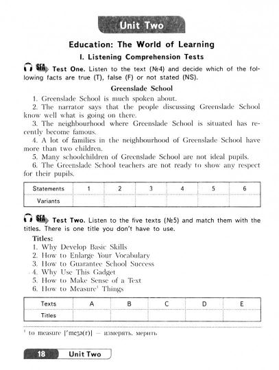 Английский язык. Контрольные задания. VIII класс