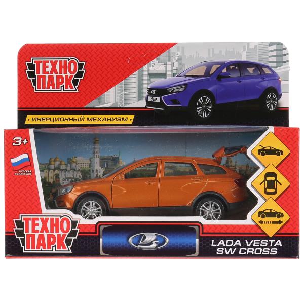 Машина металл LADA VESTA SW CROSS 12см, открыв. двери, инерц, золотой. в кор. Технопарк в кор.2*36шт