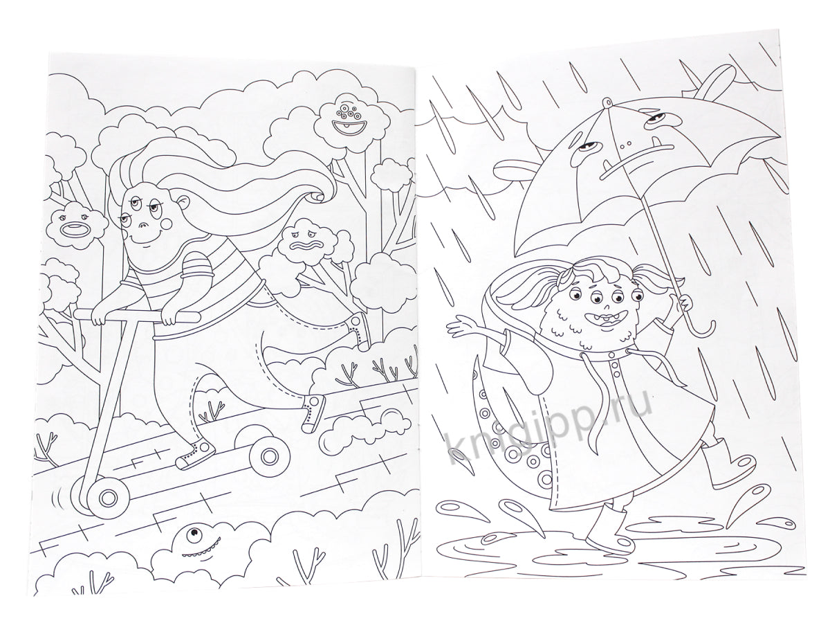 РАСКРАСКА А4 эконом. СТИЛЬНЫЕ МОНСТРЫ