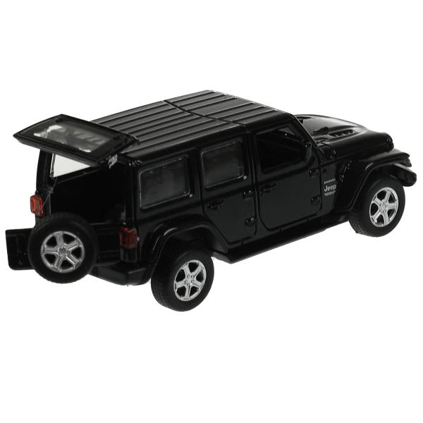 Machine en métal JEEP WRANGLER SAHARA 12 cm, double, bagage, acier, noir, cor. Parc technologique dans le cor.2*36шт