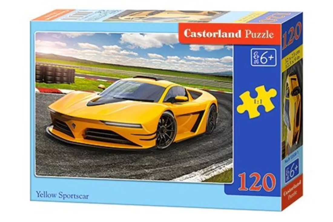 Castorland. Пазл 120 MIDI арт.B-13500 "Желтый спортивный автомобиль"
