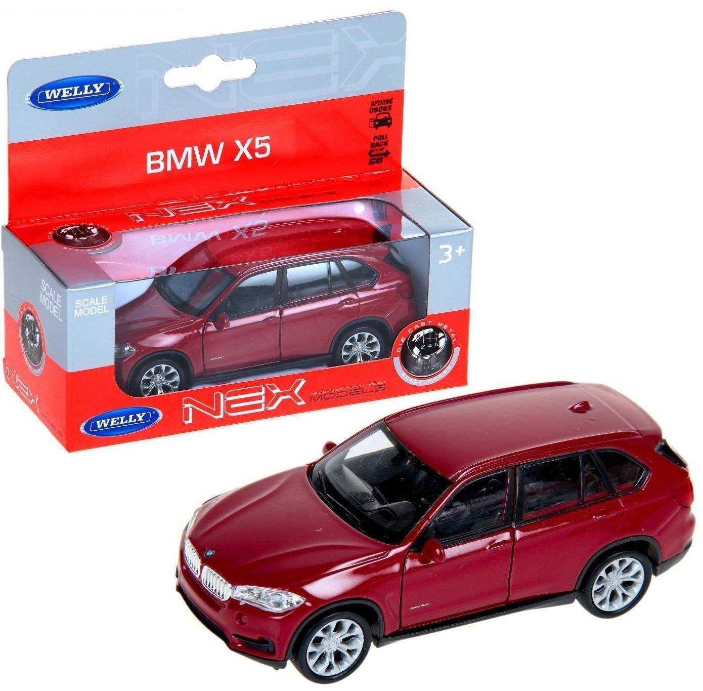 Welly. Машинка 1:38 "BMW X5", металл, пруж. мех., цвет в асс. арт.43691W
