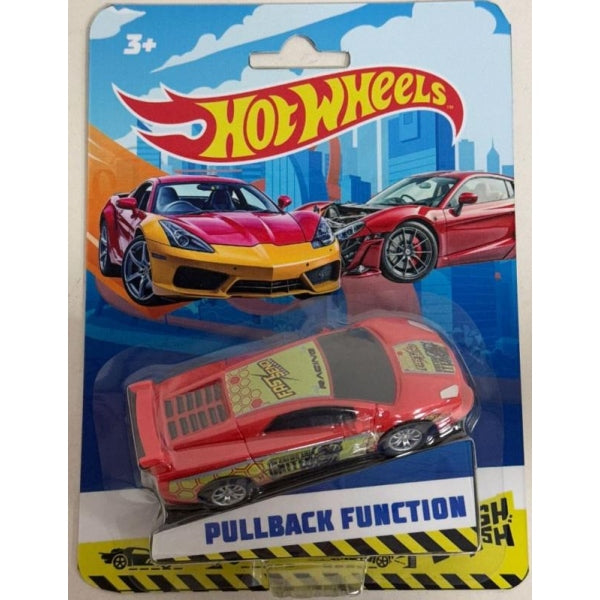Машина пластик hot wheels 8 см, инерц, подв. дет., красный, Технопарк