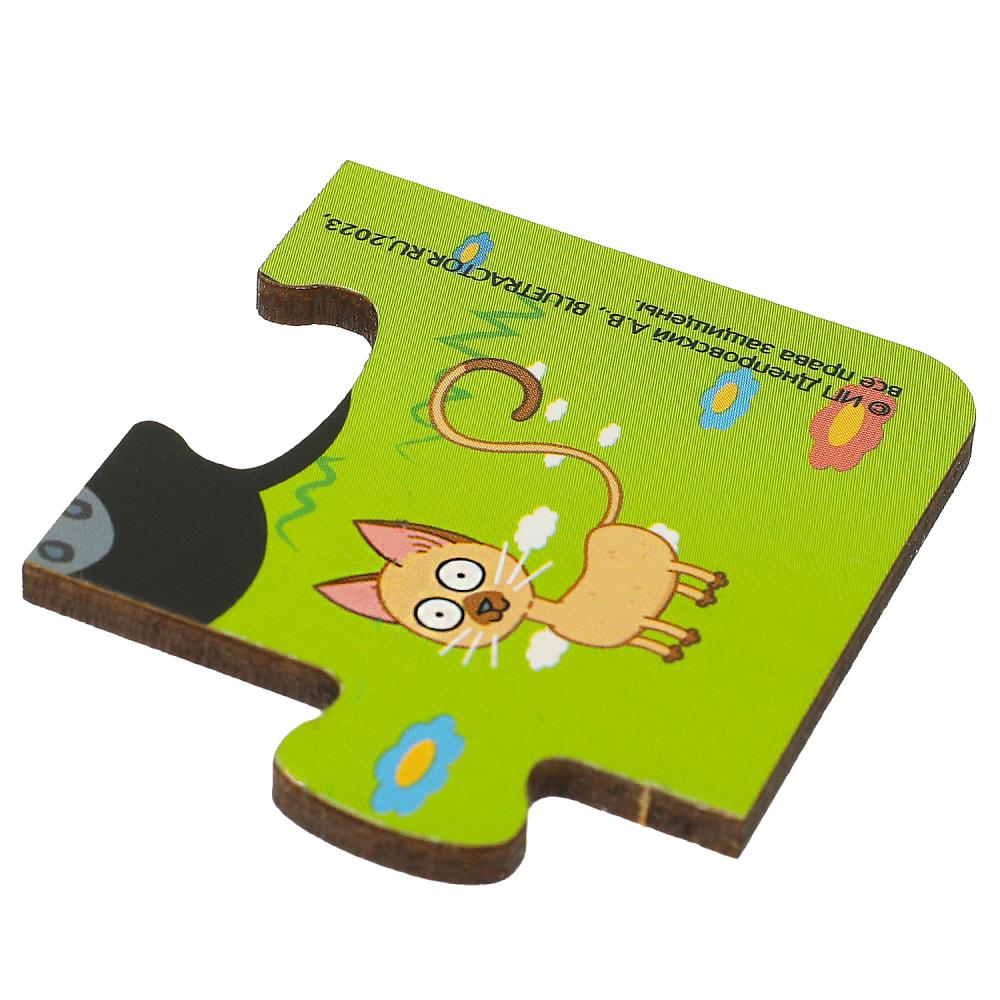 Игрушка деревянная пазл с рамкой СИНИЙ ТРАКТОР 15*15 см, бол.дет, термопакет Буратино в кор.20шт