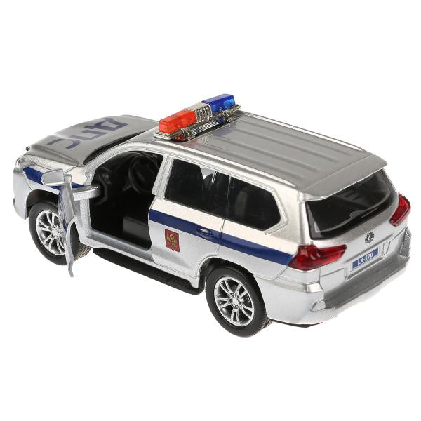 Машина металл свет-звук "LEXUS LX-570 ПОЛИЦИЯ"12см, откр. двери, инерц.в кор. Технопарк в кор.2*36шт