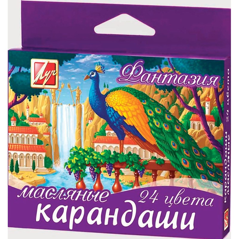 Луч. Восковые мелки на масляной основе круглые "Фантазия" 24 цв. арт.25С 1521-08 /36*