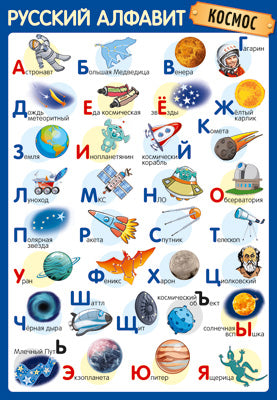 ПЛ-14898 Плакат А3. Русский алфавит (Космос)