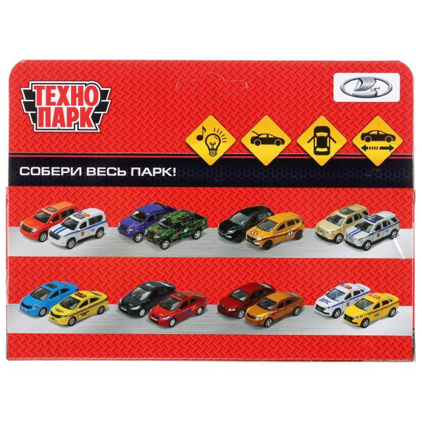 Machine en métal noir "ваз-2106 жигули милиция" 12 cm, инерц., желтый в кор. Parc technologique dans le cor.2*36шт