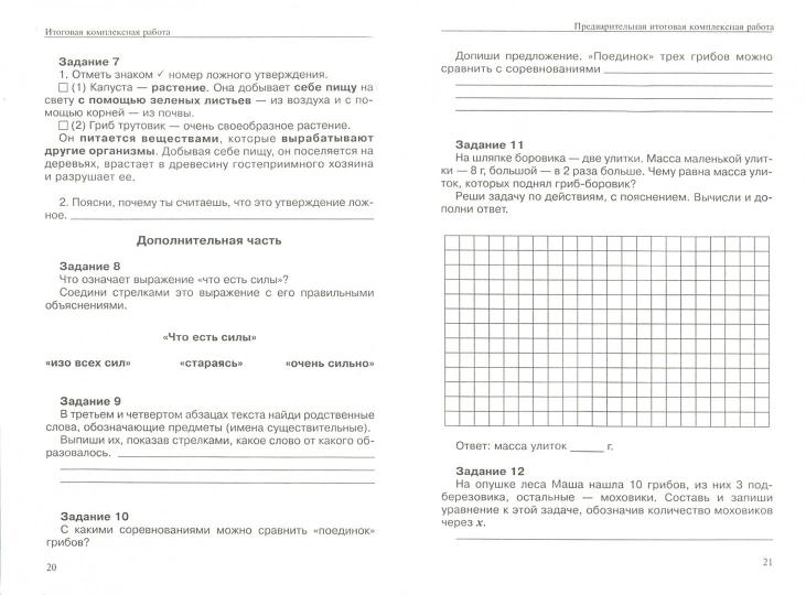 Чуракова. Итоговая комплексная работа 2кл. Методические указания