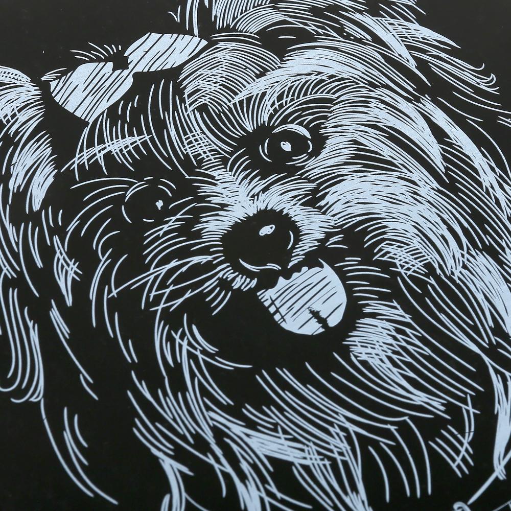 MultiArt. Gravure "Собака" 18х24 см серебряная арт.100SCRATCHART-SILV-DOG