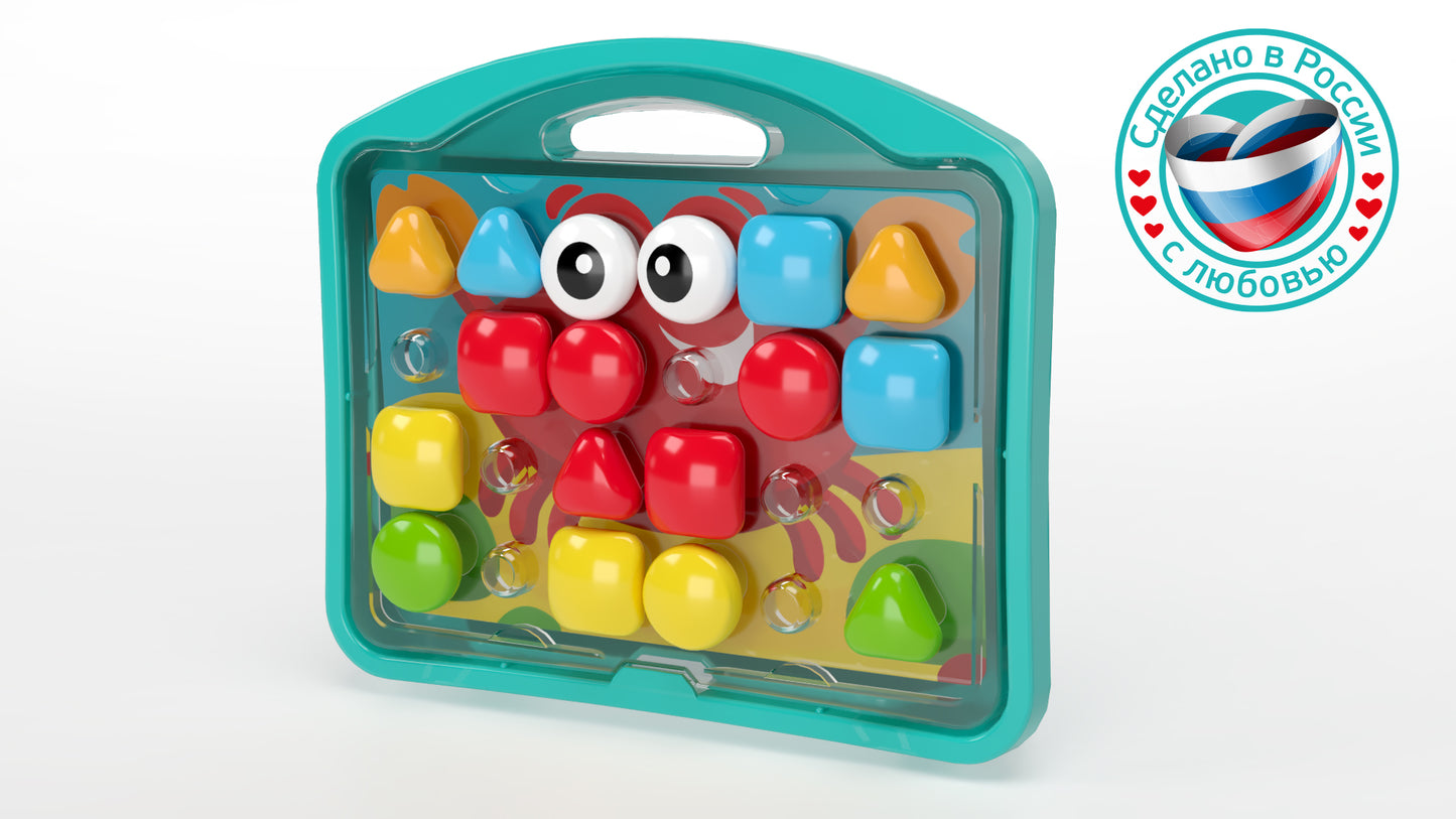 Мозаика для малышей в чемодане "Краб" d4,5/33 эл Baby Toys в кор.8шт