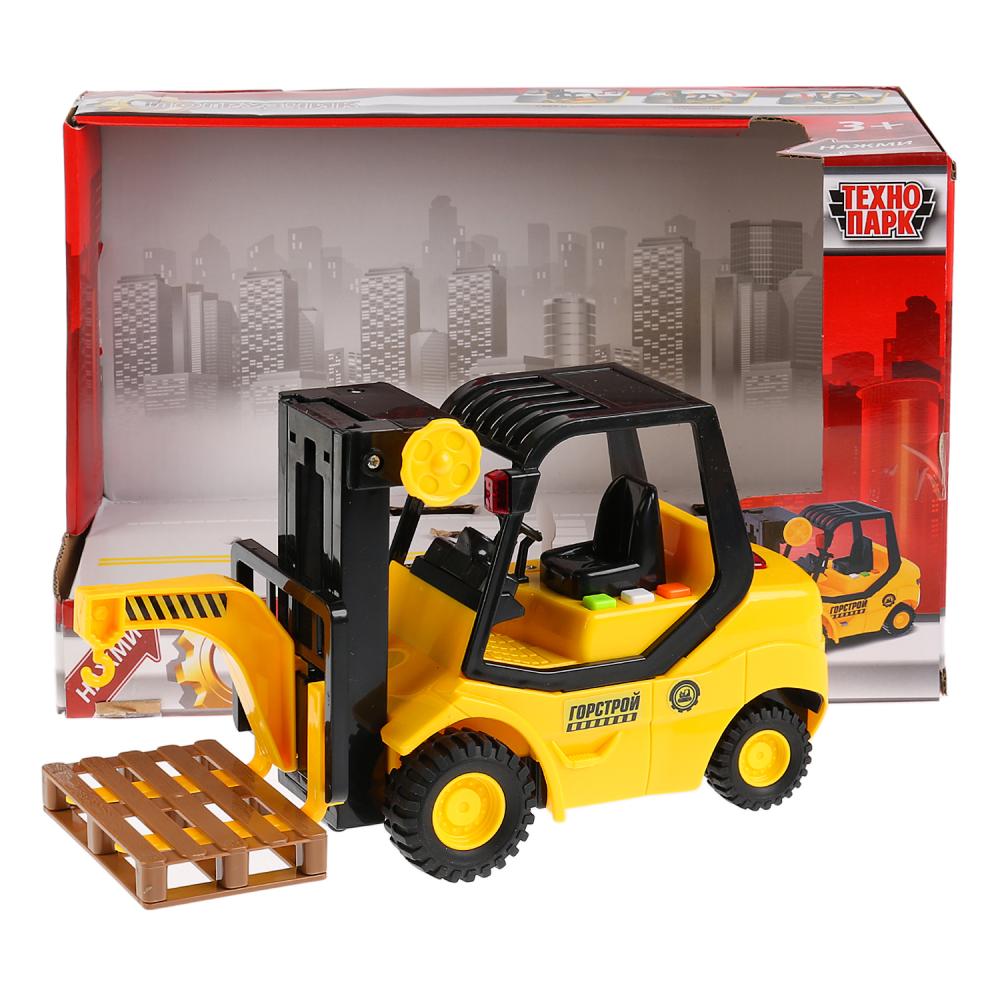 ТМ Технопарк. Machine blanche + pièce "ПОГРУЗЧИК", d'une taille de 23,5 cm, plastique, inerte. en Russie. cor. dans кор.24шт