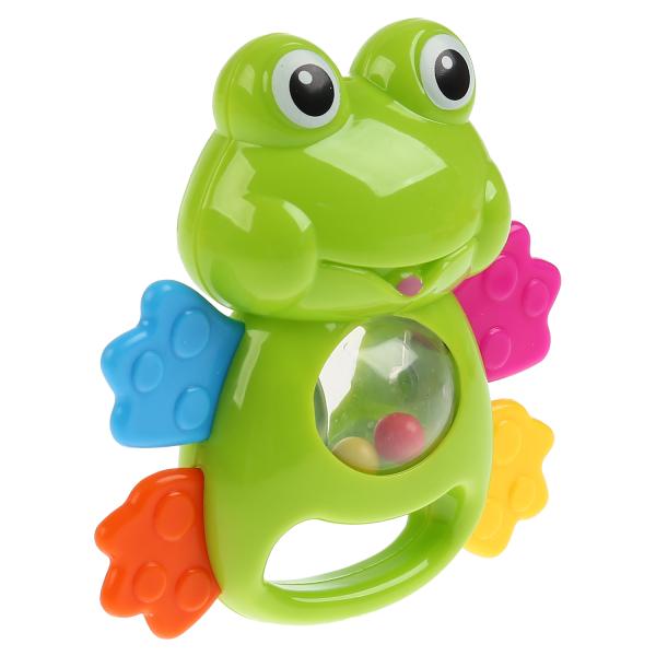 Развивающая игрушка погремушка лягушонок "УМКА", на карте. (рус. уп.) в кор.2*180шт