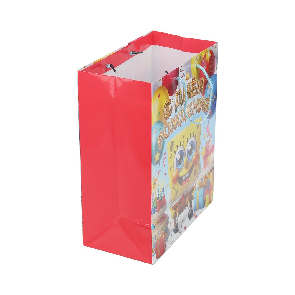 Пакет подарочный глянцевый л, желтая губка, 140 гр/м2 ЧУДО ПРАЗДНИК в кор.10*12шт