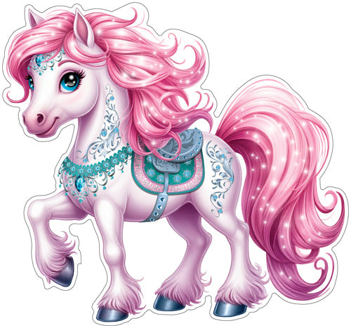 ФМ1-17491 Плакат вырубной А4. Лошадка (двухсторонний, ВД-лак)