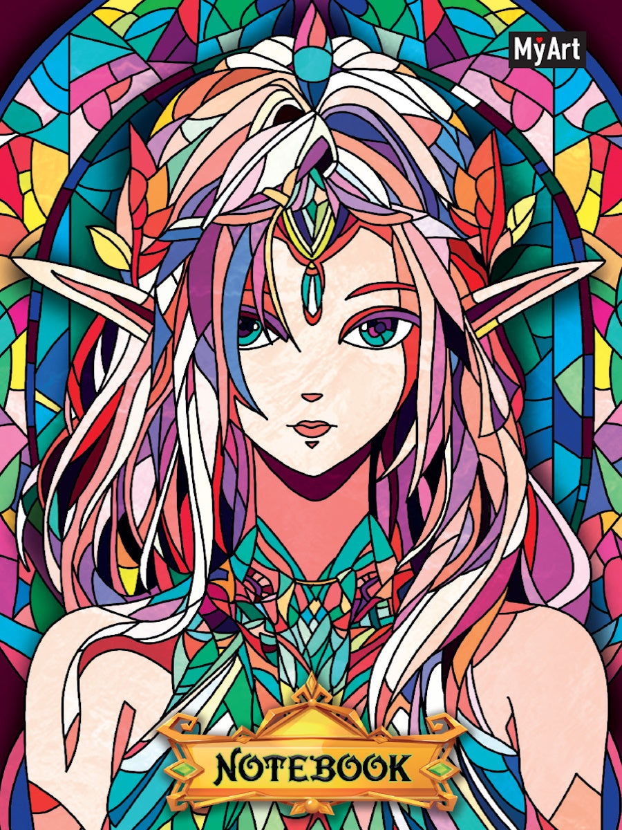 MyArt. БЛОКНОТ в клетку Витражи. Девушка эльф