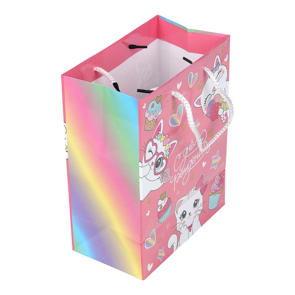 Пакет подарочный глянцевый м,котенок,140 гр/м2 ЧУДО ПРАЗДНИК в кор.12*12шт