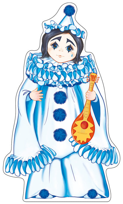 ФМ-13124 Плакат вырубной А4. Пьеро (с блестками в лаке)