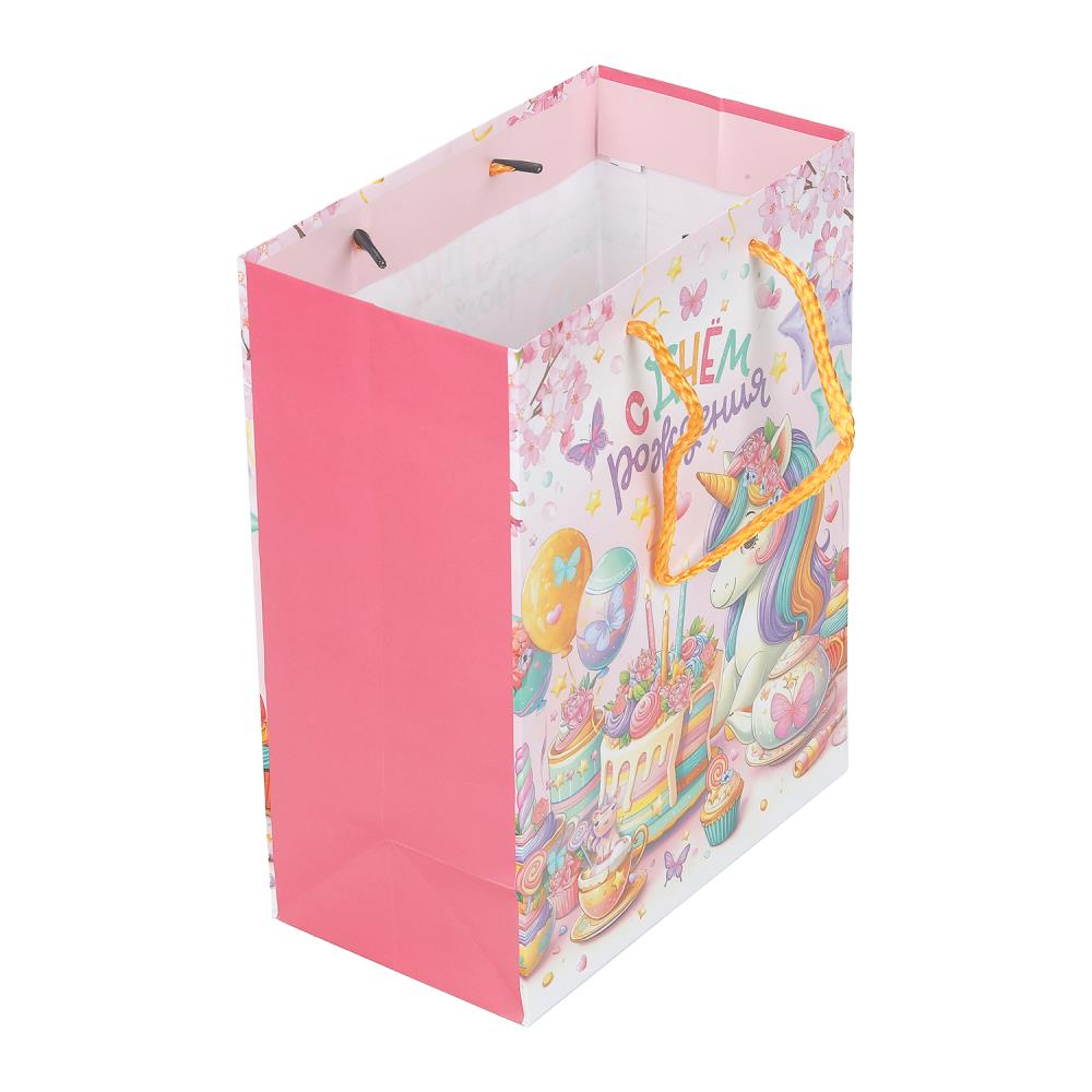 Пакет подарочный МАТОВЫЙ м,единорог,140 гр/м2 ЧУДО ПРАЗДНИК в кор.12*12шт