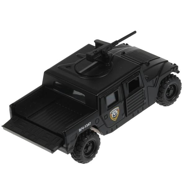 Машина металл АРМЕЙСКИЙ ВНЕДОРОЖНИК ПИКАП 12 см, двери, багажн, черн, кор. Технопарк в кор.2*36шт
