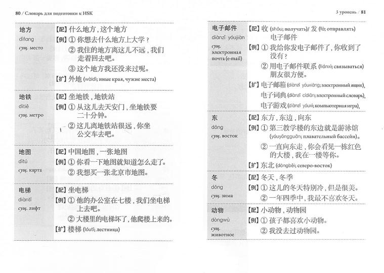 Словарь для подготовки к HSK. 1-3 уровени. (600 слов)