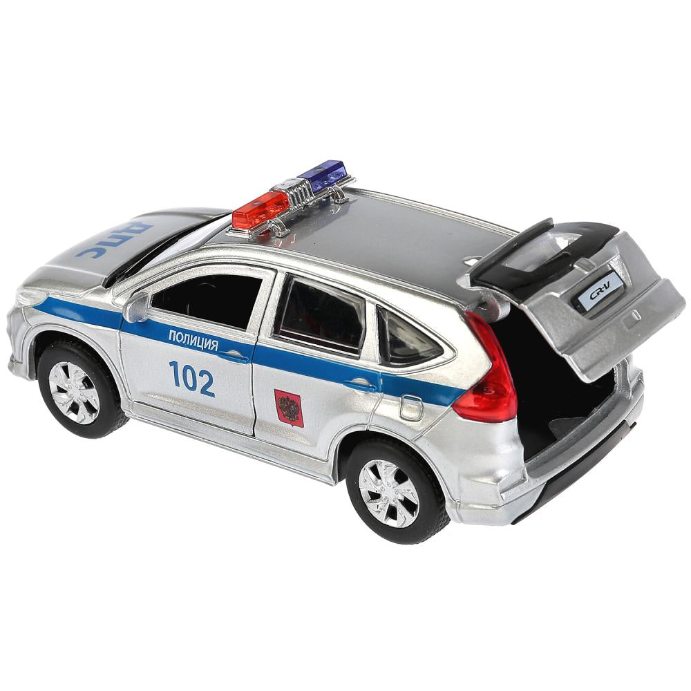 Машина металл "HONDA CR-V ПОЛИЦИЯ", длина 12см, открыв. двери, инерц, в кор. Технопарк в кор.2*36шт