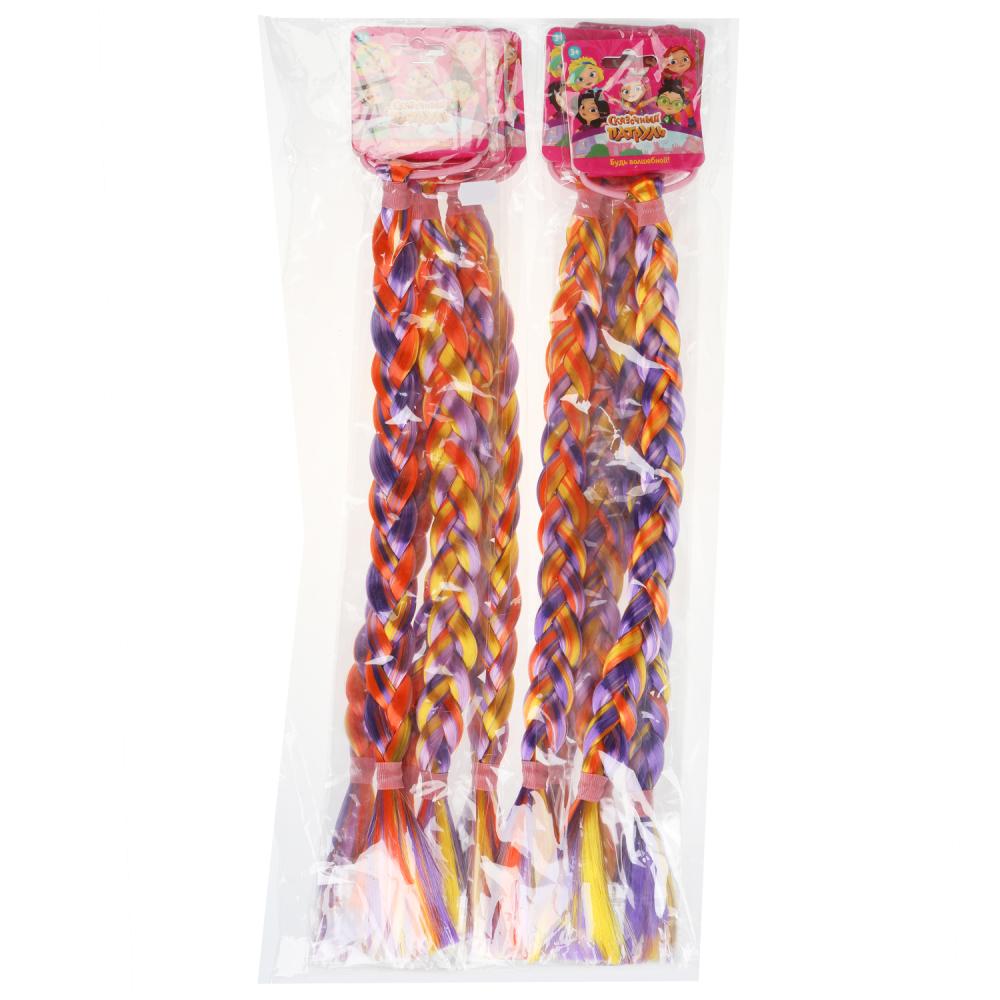 Аксесс д/девочек СКАЗОЧНЫЙ ПАТРУЛЬ резинка с косой (желт/розов/фиолет) МИЛАЯ ЛЕДИ уп-10шт в cor.50up