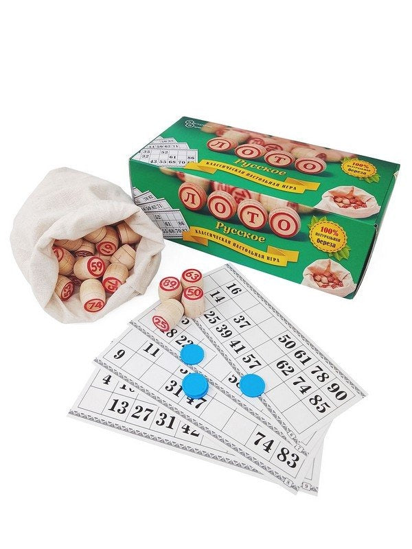 Русское лото в картонной коробке (зеленая кор.) арт.8056 /15