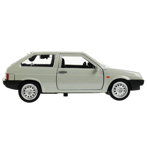 Машина металл ВАЗ-2108 "СПУТНИК" 12 см, дверь, сумка, инерц, серебристый, кор. Технопарк в кор.2*36шт