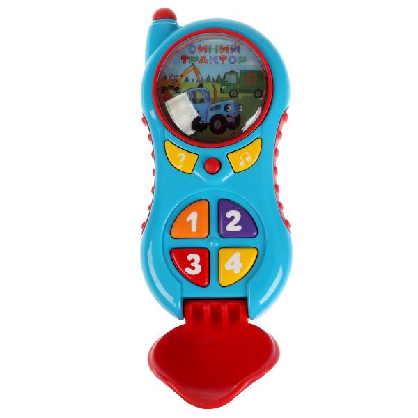 Музыкальный телефон СИНИЙ ТРАКТОР 35 песен,звуков,загадок.свет.блист.бат. Умка в кор.2*72шт