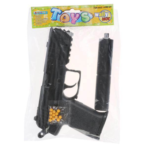 Пистолет (п) с глушителем, с пульками SP3855 в упаковке. в кор.2*48шт