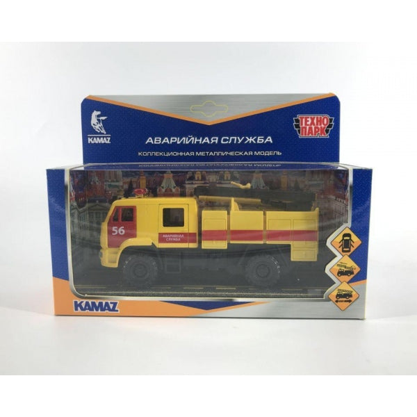 Machine en métal КАМАЗ-43502 АВАРИЙНАЯ СЛУЖБА 15 см, двер, подв дет, инер, кор. Parc technologique dans le cor.2*36шт