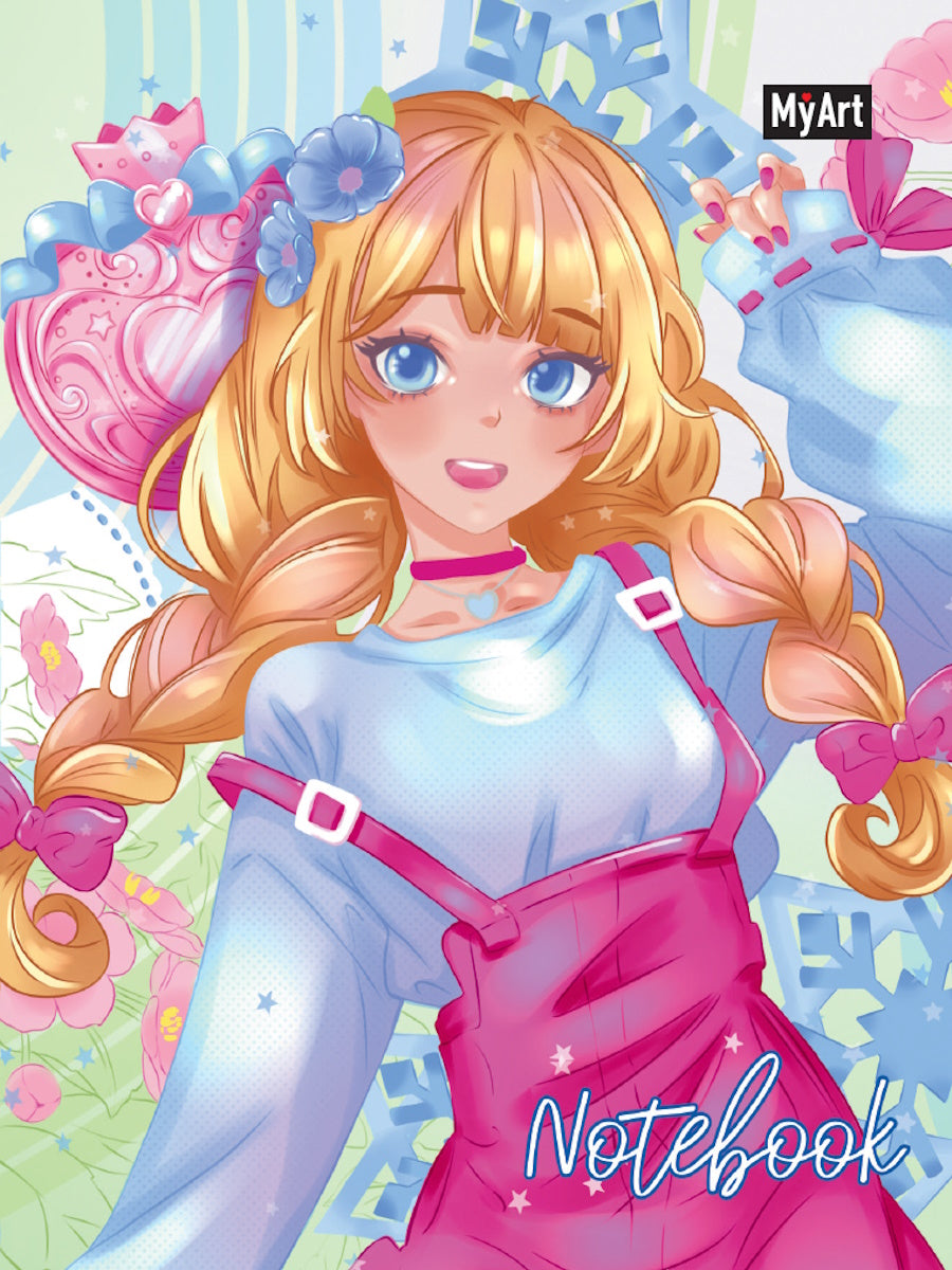 MyArt. БЛОКНОТ в линию Яркие девочки Аниме. Девочка с пшеничными волосами