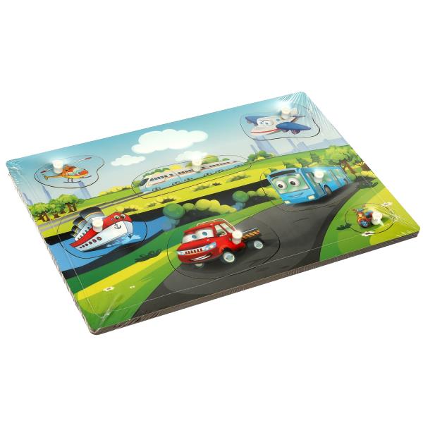Игрушка деревянная рамка-вкладыш с ручками 28*19,5 см,термопак Буратино в кор.20шт