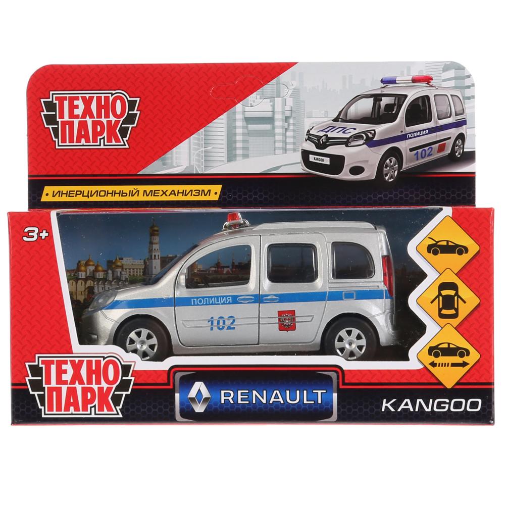 ТМ Технопарк. Машина металл "RENAULT KANGOO ПОЛИЦИЯ" 12см, открыв. двери, инерц. в кор. в кор.2*36шт