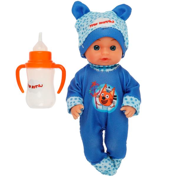 Пупс функц Три Кота 15см, пьет, пис, бутылочка, на блистере КАРАПУЗ в кор.72шт