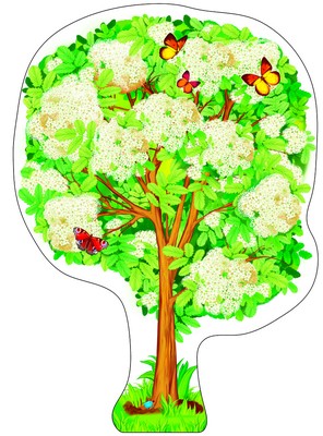 Ф-9317 Плакат вырубной А3. Рябина весенняя (с уф-лаком) - тема Деревья