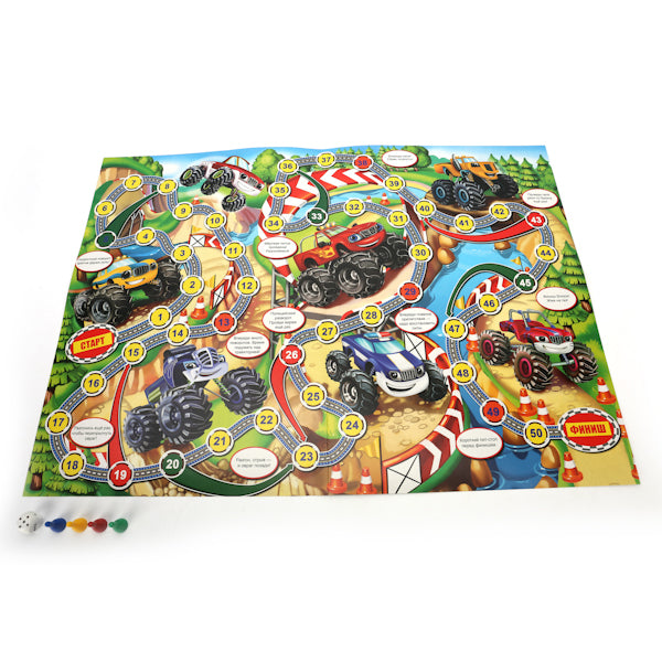 НАСТОЛЬНАЯ ИГРА-ХОДИЛКА "УМНЫЕ ИГРЫ" СУПЕРДЖИПЫ НА РУССКОМ. КОР.в кор.20шт