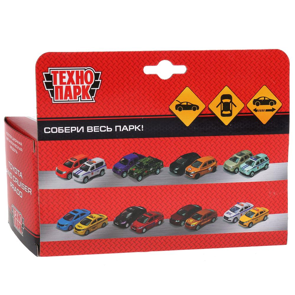 Машина металл TOYOTA PRADO МАТОВАЯ ЧЕРНАЯ, 12см, открывающаяся. двери, инерц. Технопарк в кор. в кор.2*36шт