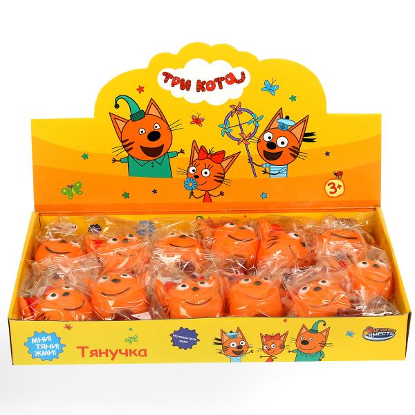 TG-211019-1-CAT1-FD (48) Тянучка Карамелька Три Кота мука, дисплей.28*16,5*9,3см Супер Жим уп-12шт в