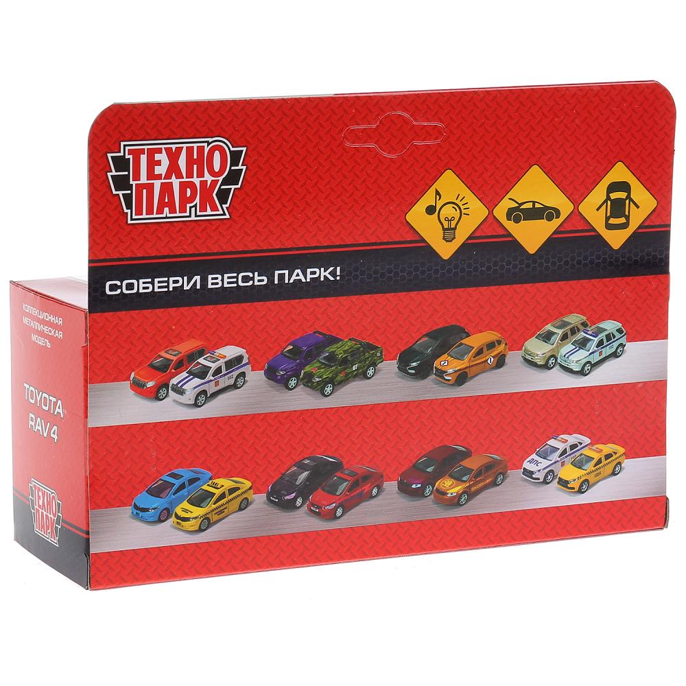 ТМ Технопарк.Машина металл"TOYOTA RAV4 ПОЛИТИКА",дл 12 см, св-зв, откр дв, багажник, инерц. в кор.2*36шт