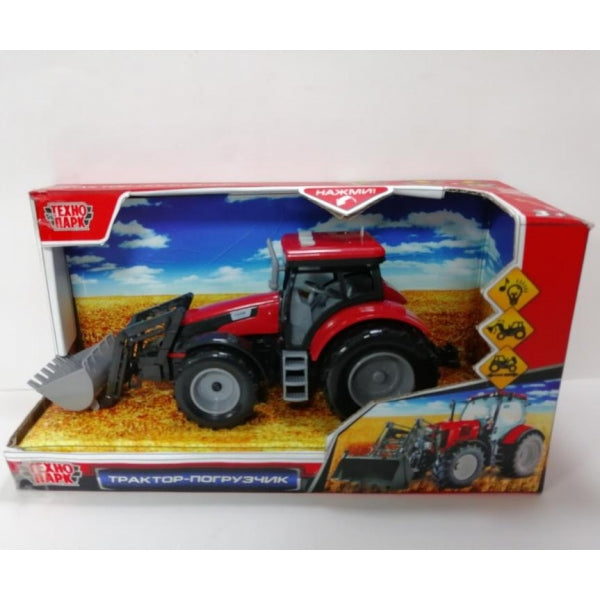 1812A052-R Модель пластик свет-звук ТРАКТОР 24 см, кап.,подв.дет.,инер. кор. Технопарк в кор.2*24шт