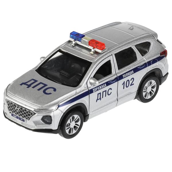 Machine en métal HYUNDAI SANTAFE ПОЛИЦИЯ 12 см, двер, багаж, инер, серебр, kor. Parc technologique dans le cor.2*36шт