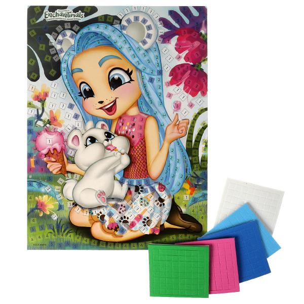 Набор д/детского тв-ва ЭНЧАНТИМАЛС аппликация мягкая мозаика (17х23 см) МУЛЬТИ АРТ в кор.100шт