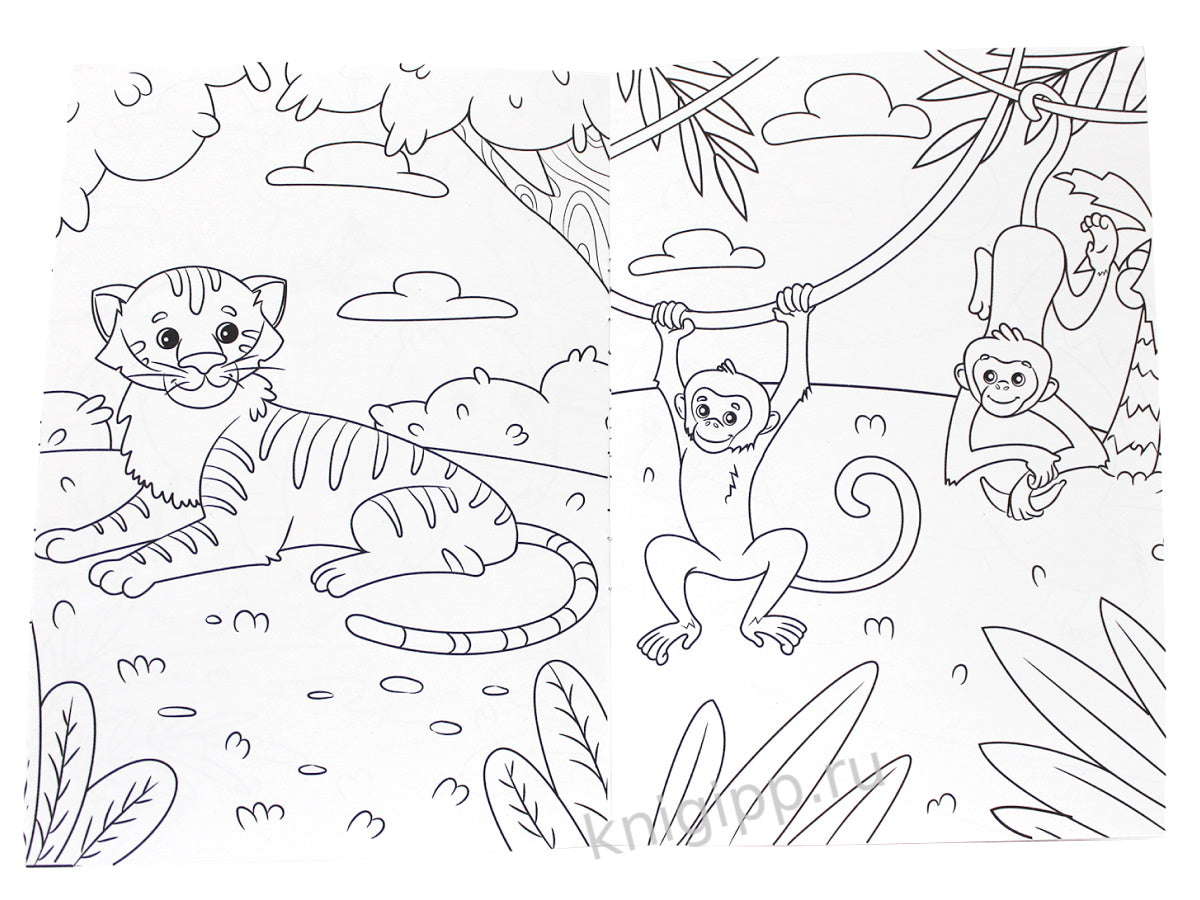 РАСКРАСКА А5 эконом. В ЗООПАРКЕ