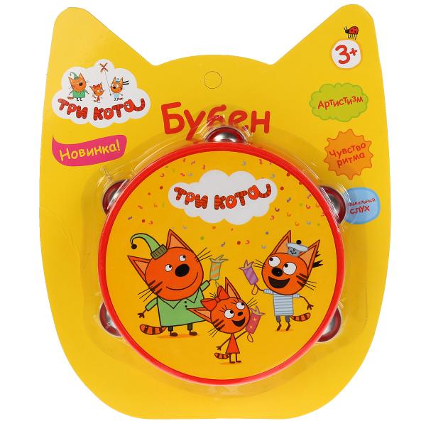 Игрушка бубен ТРИ КОТА на блистере (рус. уп.) "Играем вместе" в кор.96шт
