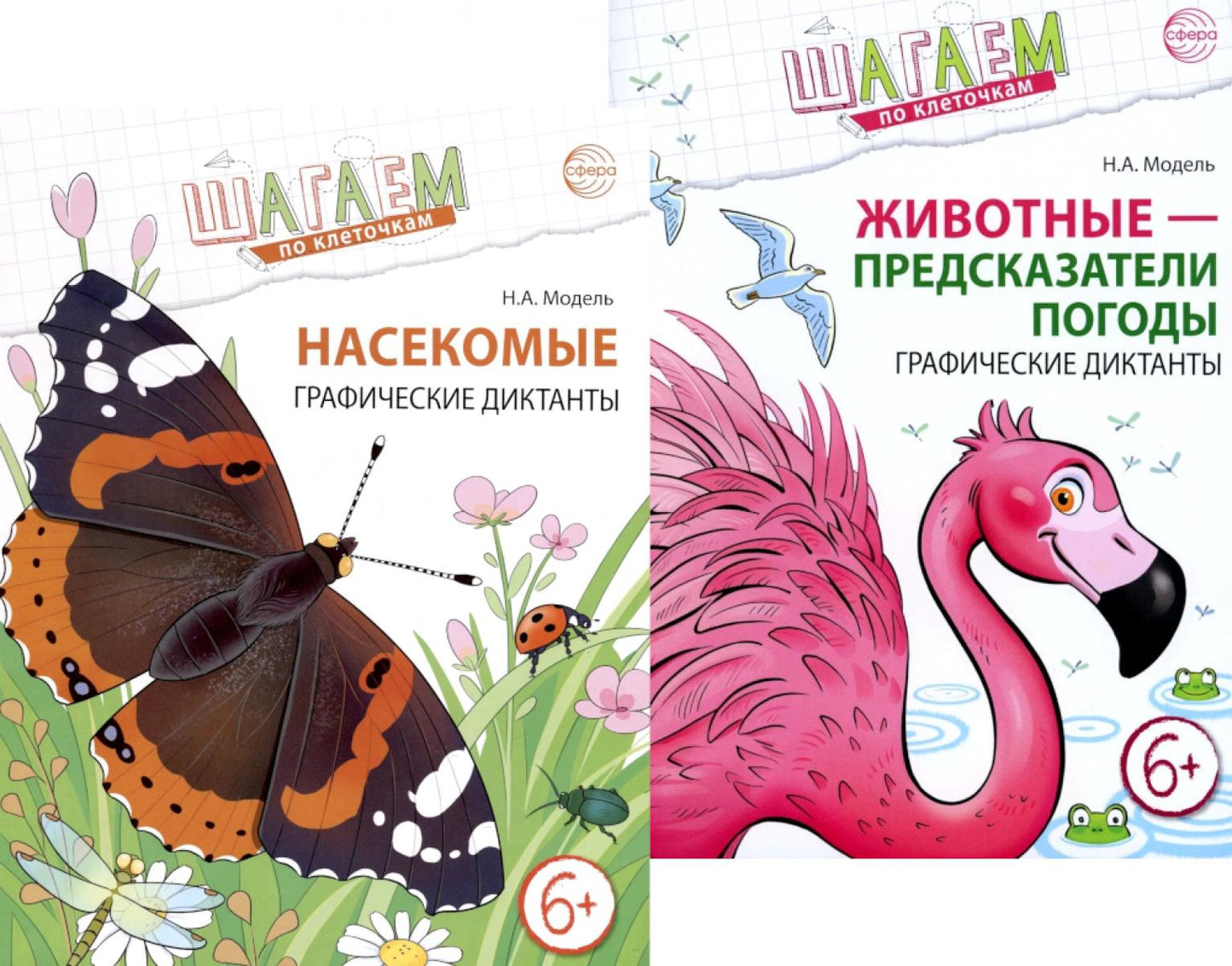 Шагаем по клеткам. Графические диктанты с математическими примерами для детей 6-7 лет (Комплект из 2-х книг)