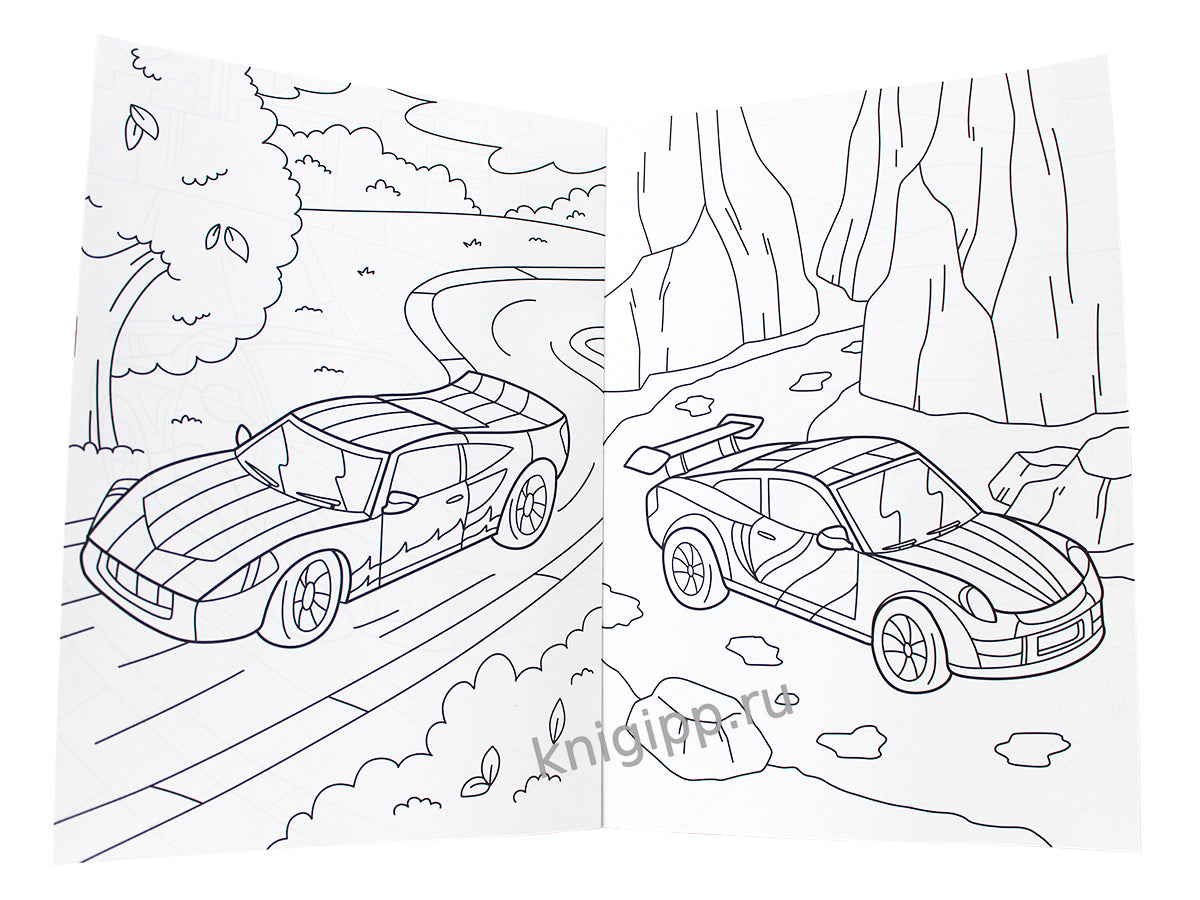 РАСКРАСКА С МАШИНКАМИ. СПОРТИВНЫЕ МАШИНЫ